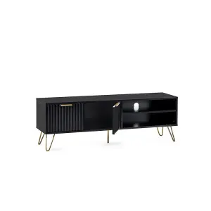 Premium Matte Black TV/Media Unit