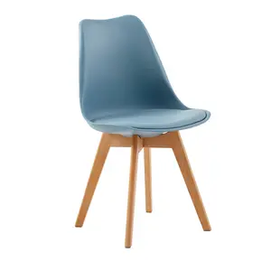 Nero Upholstered Dining Chair (Set of 6) Light Blue/White