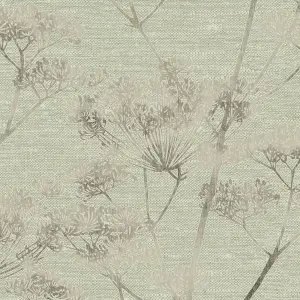 Boutique Serene Seed-Head Sage Floral Wallpaper