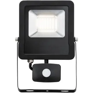 Outdoor IP65 Automatic Floodlight - 30W Cool White LED - PIR Sensor - 2400 Lumen