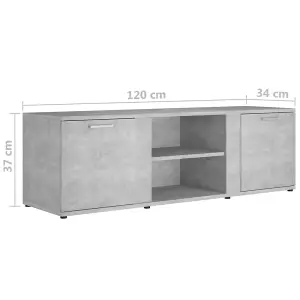 Berkfield TV Cabinet Concrete Grey 120x34x37 cm Engineered Wood