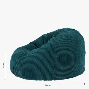 icon Kingston Classic Corduroy Bean Bag & Pouffe Teal Green Bean Bag Chair