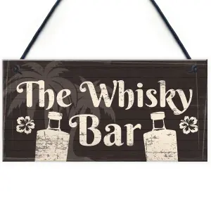 Red Ocean The Whisky Bar Rustic Sign Pub Hotel Home Bar Man Cave Shed Garage Hanging Wall Plaque Birthday Gifts