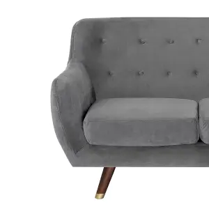 3 Seater Velvet Sofa Grey BODO