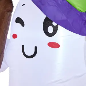 SO 106cm Halloween Inflatable Ghost with Purple Witch Hat