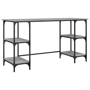 Berkfield Desk Grey Sonoma 140x50x75 cm Metal and Engineered Wood