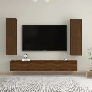 Berkfield Wall-mounted TV Cabinet Brown Oak 30.5x30x110 cm