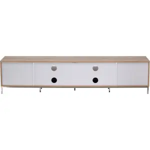 Alphason Chaplin 2000 TV Stand for TVs up to 90" - Oak & White