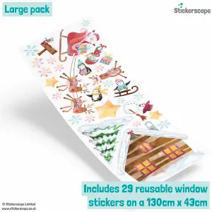 North Pole Christmas Window Stickers (Large size) Christmas Window Decorations Reusable Removable Repositionable