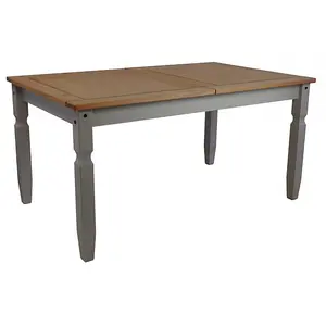 Mercers Furniture Corona Grey Wax 5'0" Dining Table & 4 Chairs Solid Pine Dining Set with Mexican Styling