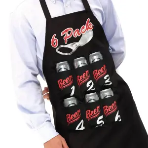 IGGI 6 Pack Apron Black Funny Chefs Cooking Kitchen BBQ Apron Novelty