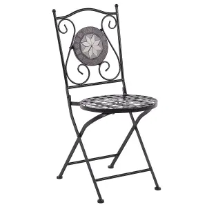 Set of 2 Garden Chairs CARIATI Metal Black