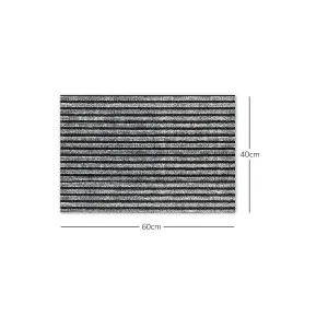 Nicoman Grey Stripe Doormat 60cm x 40cm