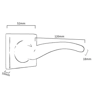 Zena Door Handle Satin Nickel Lever on Square Rose Internal Latch Handles 64mm Latch