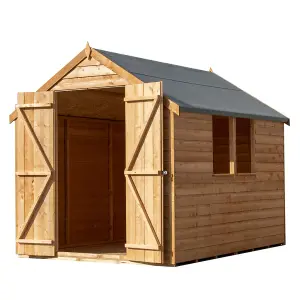 8 x 6 Shed Value Overlap - Apex Wooden Bike Store / Garden Shed - 2 Windows - Double Doors - 8ft x 6ft (2.39m x 1.83m)