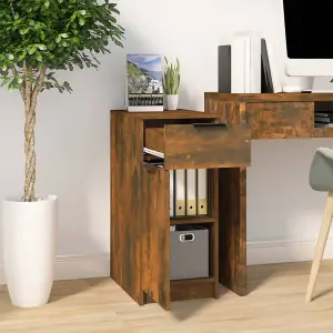 Berkfield Desk Cabinet Smoked Oak 33.5x50x75 cm Engineered Wood