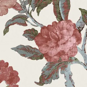 Laura Ashley Minera Crimson Floral Smooth Wallpaper