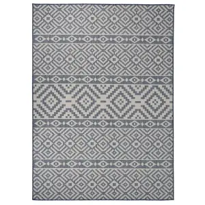 Berkfield Outdoor Flatweave Rug 200x280 cm Blue Stripes