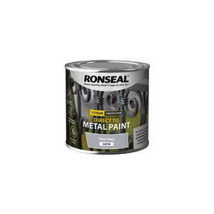 Ronseal Direct to Metal Paint Satin Steel Grey 250ml