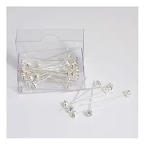 Corsage Pins: Diamante: 5mm: Pack of 36: Silver