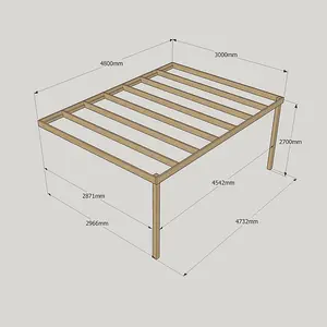 Wall Mounted Box Pergola - Wood - L300 x W480 x H270 cm - Light Green