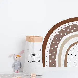 Medium Sized Half Rainbow in Brown Colours Wall Sticker