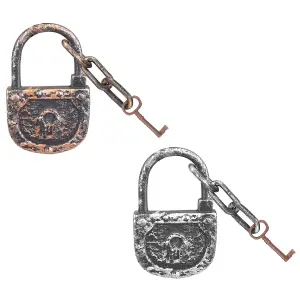 Halloween Decoration Lock, Chain & Key Halloween Party, Trick or Treat  Gold