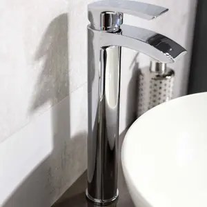 Tyrell Polished Chrome Deck-mounted Tall Basin Mono Mixer Tap