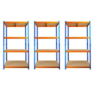 3 Bays of 4 Tier Extra Heavy Duty Storage Racking 1800h x 900w x 300d mm 300kg