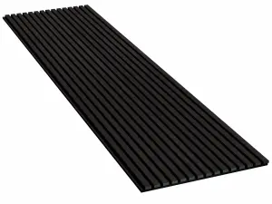 Premium Acoustic Slat Wall Panel 2.4m x 0.6m Charcoal Black