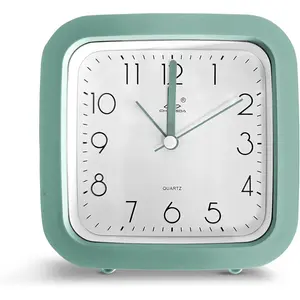 Quartz Movement / Crystal Alarm Tabletop Clock Mint Green