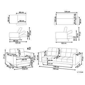 Fabric Living Room Set Beige ALNES