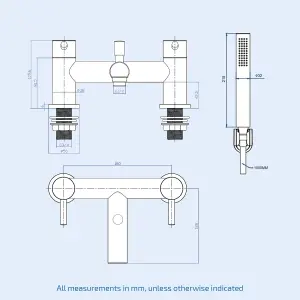 Nes Home Shower Mixer Tap, Handheld Shower Kit & Basin Single Lever Mixer Tap