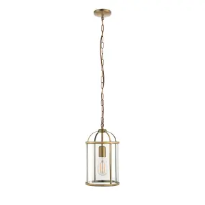 Anson Lighting Powell Antique Brass 1 light Ceiling Pendant