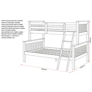 Roemer Triple Sleeper Bunk Bed White