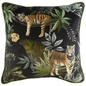 Evans Lichfield Jungle Tiger Feather Rich Cushion