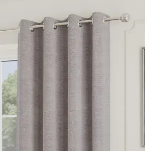 Boucle SALE Silver Readymade Curtain - On Trend, Thermal, Warm, Noise Reducing - 90 x 90 inch (229x229cm)