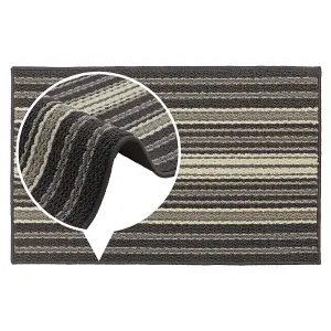 JVL Hubble Machine Washable Latex Backed Doormat, 50x80cm, Dusk