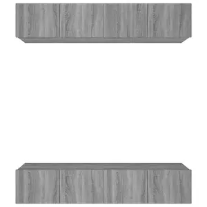 Berkfield TV Cabinets 4 pcs Grey Sonoma 80x30x30 cm Engineered Wood