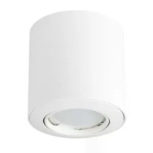 ValueLights Downlight Tiltable White Ceiling Light Fitting 4 Pack With Cool White Bulbs