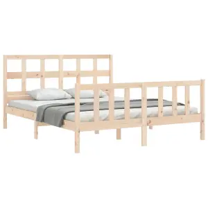 Berkfield Bed Frame with Headboard 160x200 cm Solid Wood