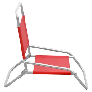 Berkfield Folding Beach Chairs 2 pcs Red Fabric