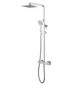 Aquarius RainLux Eco Square Adjustable Exposed Bar Shower System Chrome