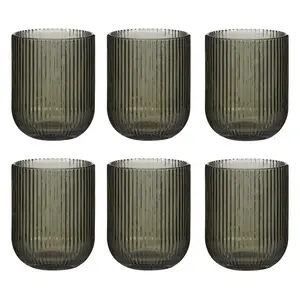 Chanyia Drinking Glass Set (Set of 6) Grey / 9.50" H