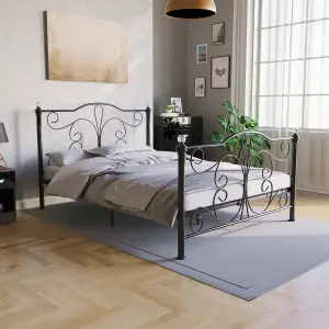 Vida Designs Chicago Black 4ft6 Double Metal Bed Frame