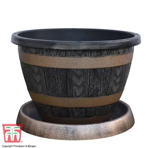 Patio Pot and Growing Frame - Tower Pot Wooden Barrel Effect x 5