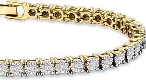 18K Gold Vermeil Diamond Set 0.57Ct Tennis Bracelet