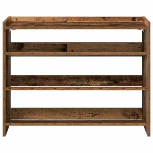 Berkfield Shoe Rack Old Wood 80x25x61.5 cm Engineered Wood