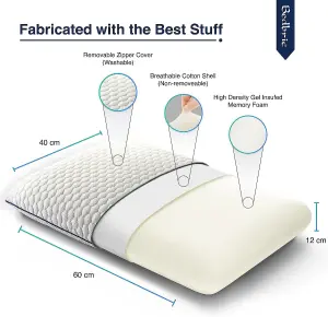 Bedbric Cooling Gel Infused Orthopedic Memory Foam Pillow for Neck Pain for Side, Stomach and Back Pack of 6