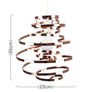 ValueLights Bensson Copper Ceiling Pendant Shade and B22 GLS LED 10W Warm White 3000K Bulb